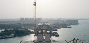 Looking towards Abu Dhabi from the top of the main arch