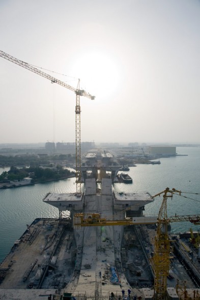 Looking towards Abu Dhabi from the top of the main arch